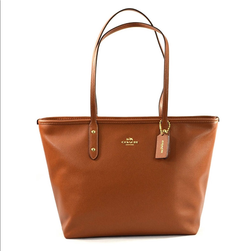 COACH Crossgrain Leather City Zip Tote 👜